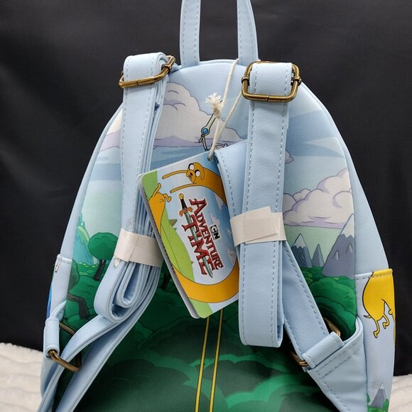 *New* Loungefly Cartoon Network Adventure Time Characters Mini Blue Backpack - Picture 4 of 9